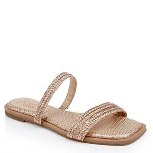 Jewel Badgley Mischka Helena Flat Evening Sandals Size 5